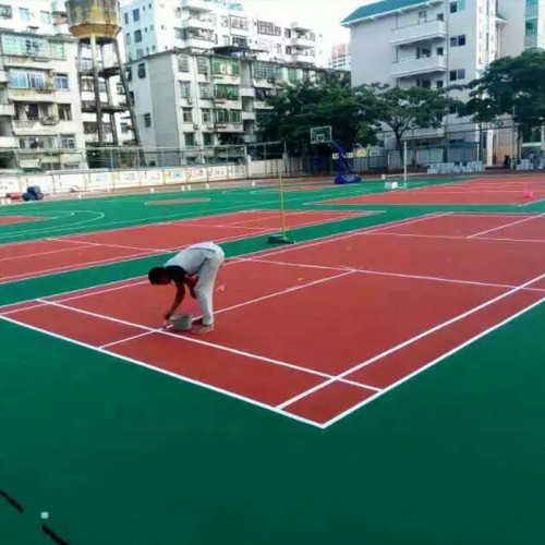 丙烯酸運動地板  丙烯酸籃球場做法