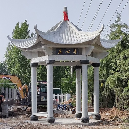 石涼亭 公園六角涼亭 園林庭院