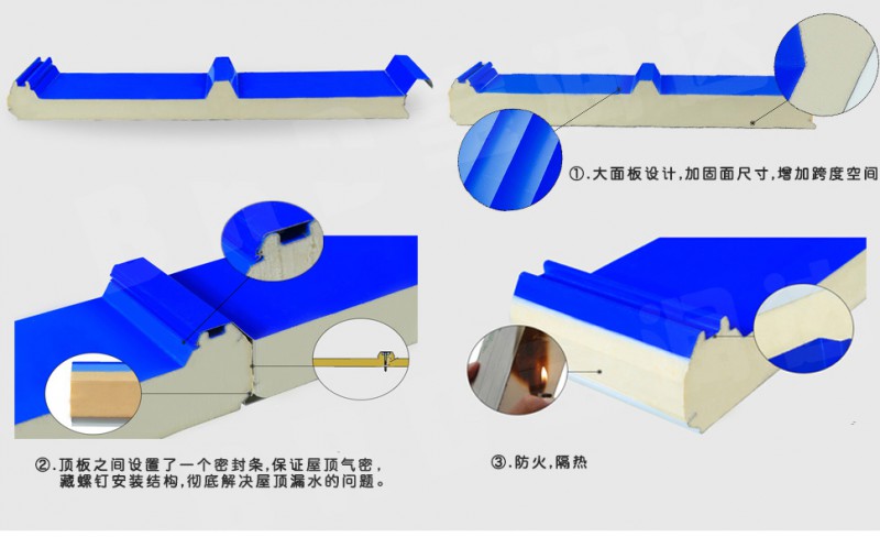 1.YX42-500-1000聚氨酯夾芯板