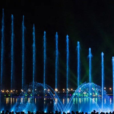 公園矩陣噴泉 彩色旱噴水景 音樂程控跑泉