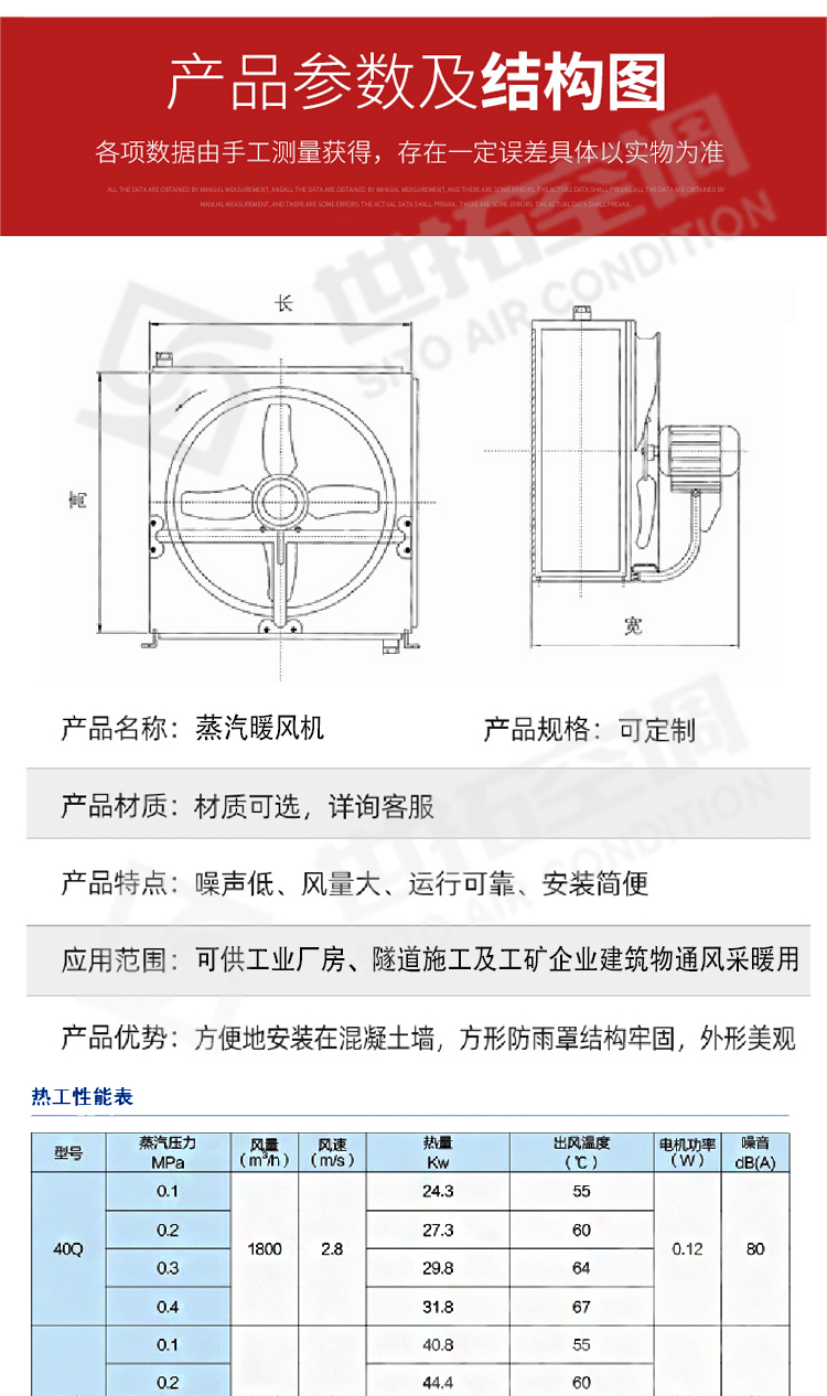 4Q型暖風機廠家-4Q型工業(yè)暖風機-4Q型蒸汽型暖風機產(chǎn)品介紹說明