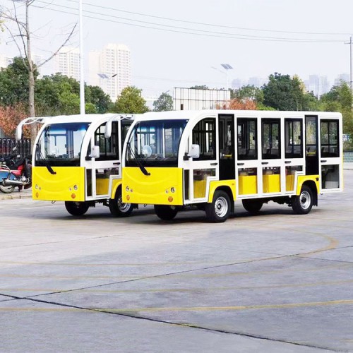 14座旅游電動觀光車廠家景區游覽電動車價格檸檬黃電動車