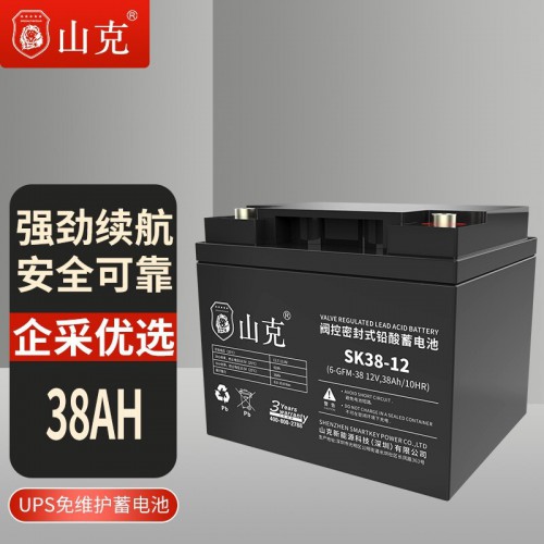 山克鉛酸蓄電池  深圳山克12V38AH蓄電池